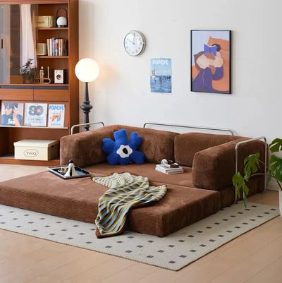 Teddy Sofa – Brown | Versatile Corduroy Comfort